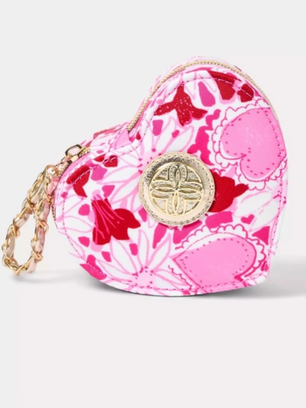 NWT Lilly Pulitzer Heart Shaped Jewelry Case in Confetti Pink Dear Heart